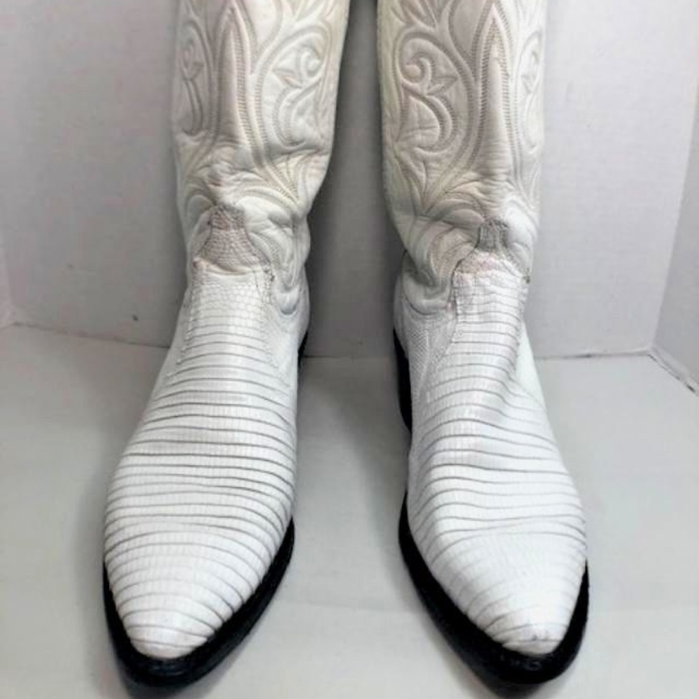 DAN POST White Size 6.5M Leather Snake Skin Boots